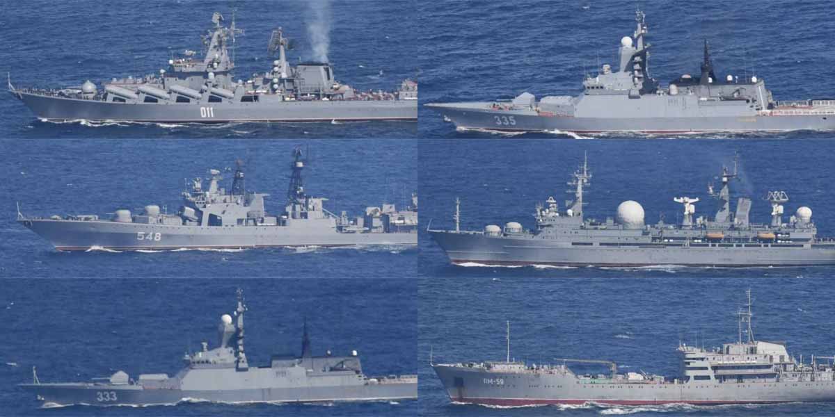 ロシア海軍の巡洋艦「ヴァリャーク」など6艦、宗谷海峡を西進 海自が確認