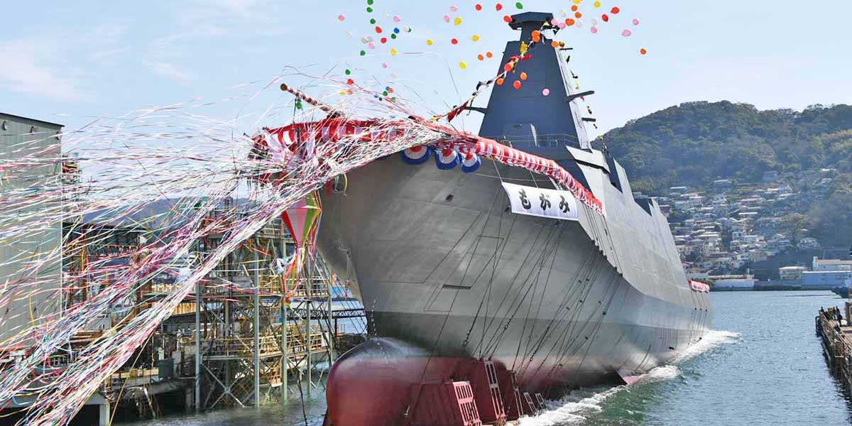 海自3 900トン型護衛艦ffm 1 もがみ と命名 三菱長崎造船所で進水式 フネコ Funeco