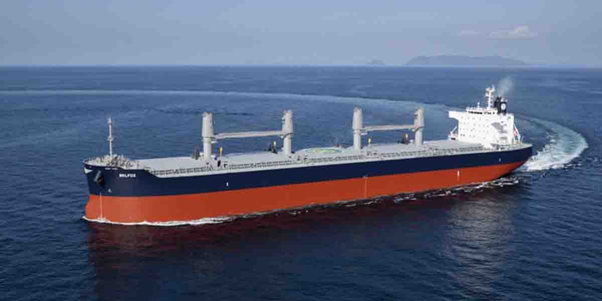 新笠戸ドック、64,000載貨重量トン型ばら積み運搬船「BELFOX」を引渡し