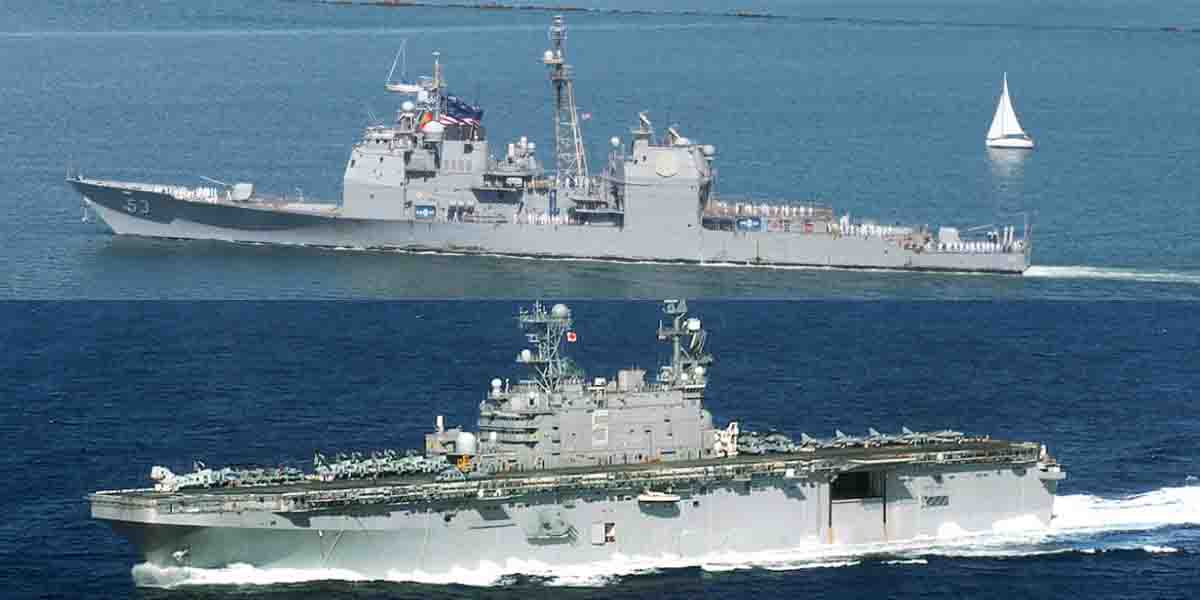 米海軍の退役ミサイル巡洋艦「モービル・ベイ」と強襲揚陸艦「ペリリュー」、RIMPAC2026でSINKEXの「標的艦」として使用へ