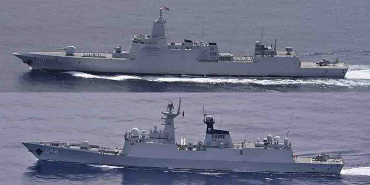 中国海軍駆逐艦「南昌」とフリゲート「塩城」、宮古海峡を北西進し東シナ海へ　海自「はまな」やP-3Cが警戒監視